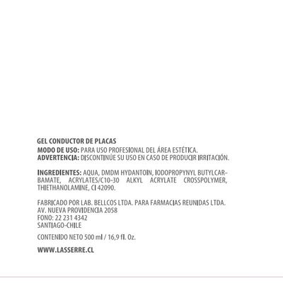 Imagen 2 del producto Gel Conductor de Placas 500 ml Lasserre Cosmétique