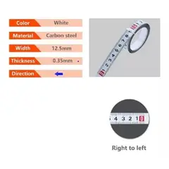 GENERICO - Cinta Métrica Adhesiva Metálica 0 Der A Izq Largo 2 Mt