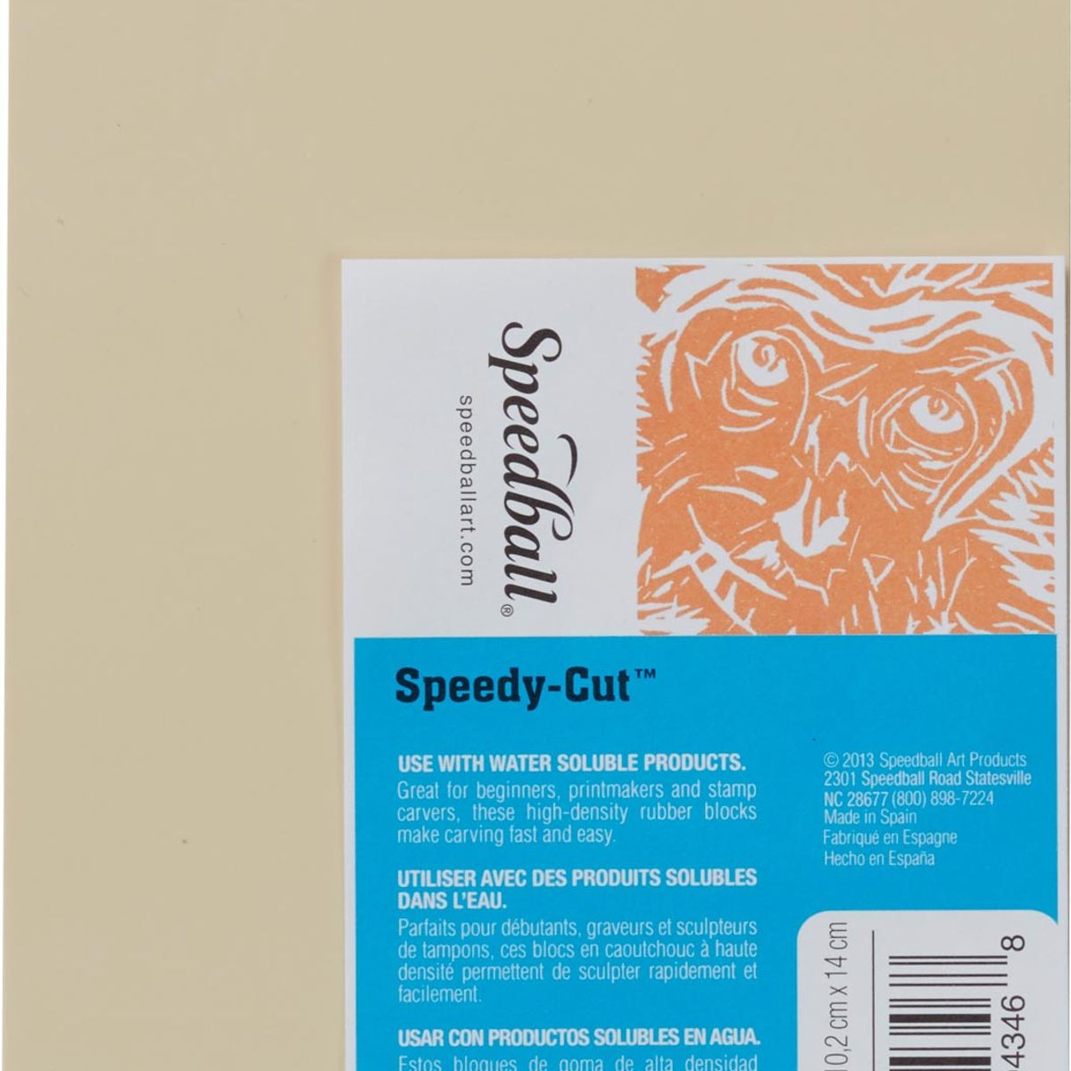 SPEEDBALL - Goma para Grabado Speedball Speedy Cut-Easy Crema 10x14cm