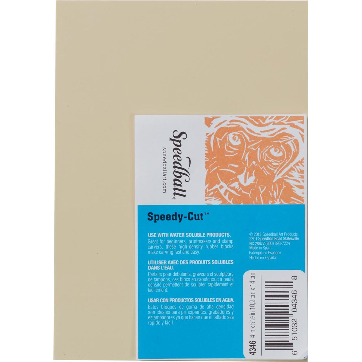 SPEEDBALL - Goma para Grabado Speedball Speedy Cut-Easy Crema 10x14cm