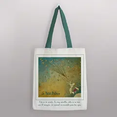 GENERICO - Bolsa Algodón Mediana El Principito volando Cometas