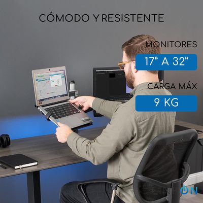 Imagen 2 del producto Soporte Brazo Doble Monitor Notebook Escritorio Lujo