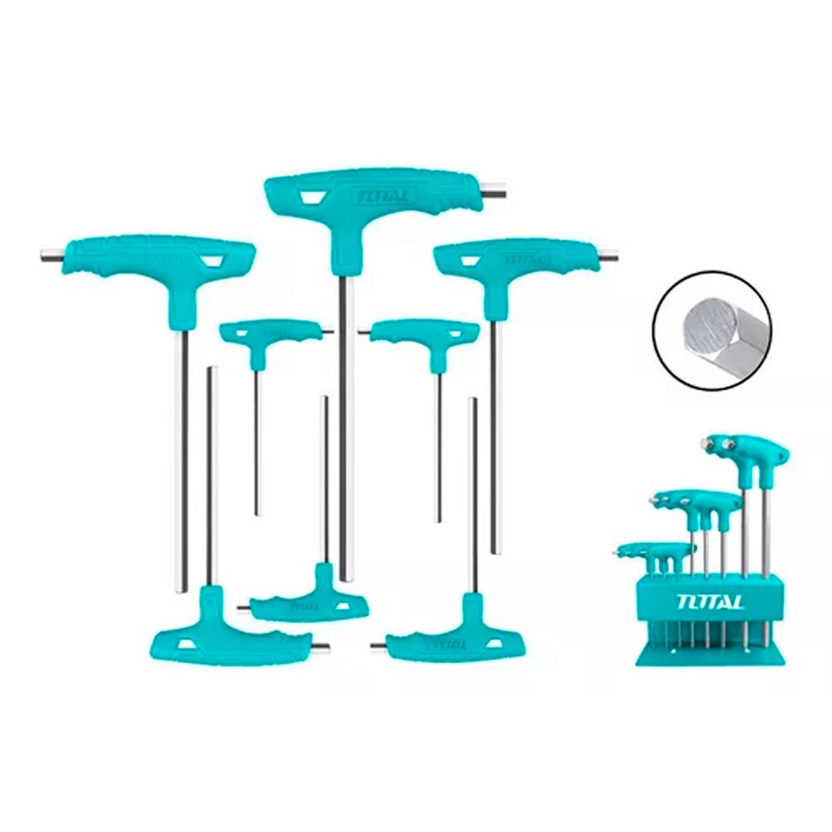 TOTAL TOOLS - Set Juego Llaves Allen Hexagonal C/mango T 8 Pcs Thhw80816