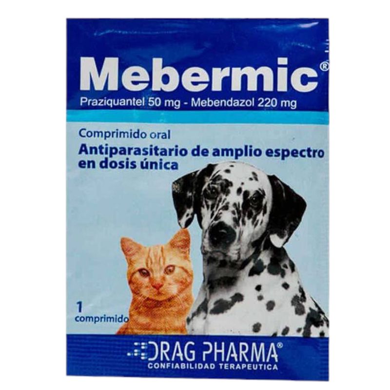 DRAG PHARMA - Pastilla MEBERMIC Antiparasitario Interno Perros