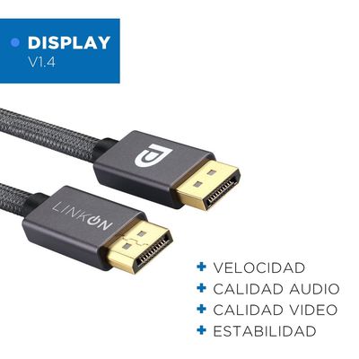 Imagen 2 del producto Cable Displayport 8k (8k 60hz / 4k 144hz/ 2k 165hz) V1.4 2mt