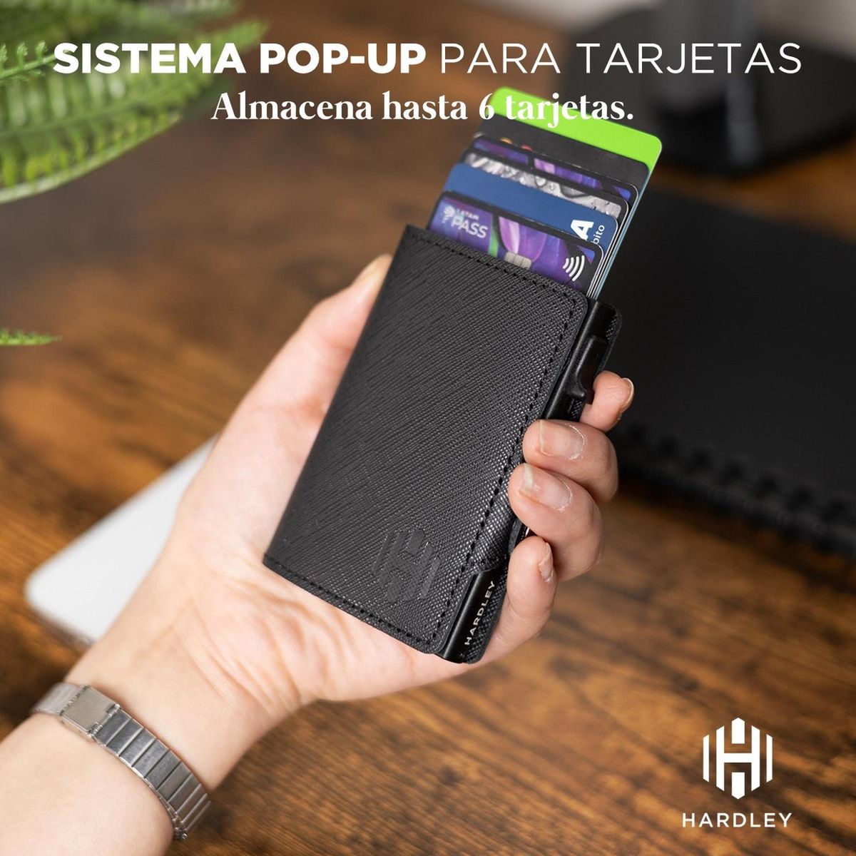 HARDLEY - Billetera Hombre De Cuero Tarjetero Bloqueo Rfid