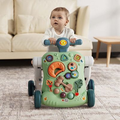 Imagen 2 del producto Andador Musical Con Tablero De Juegos Portátil 6 En 1 Verde