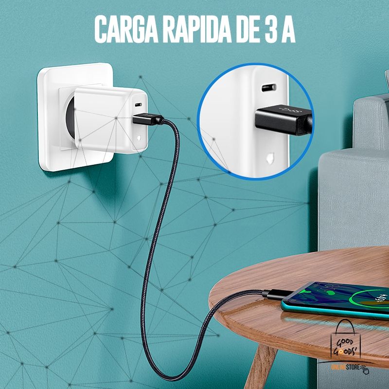 GG GOODGOODS - Cable Usb C Para Carga Rápida De Nylon Trenzado Alta Calidad