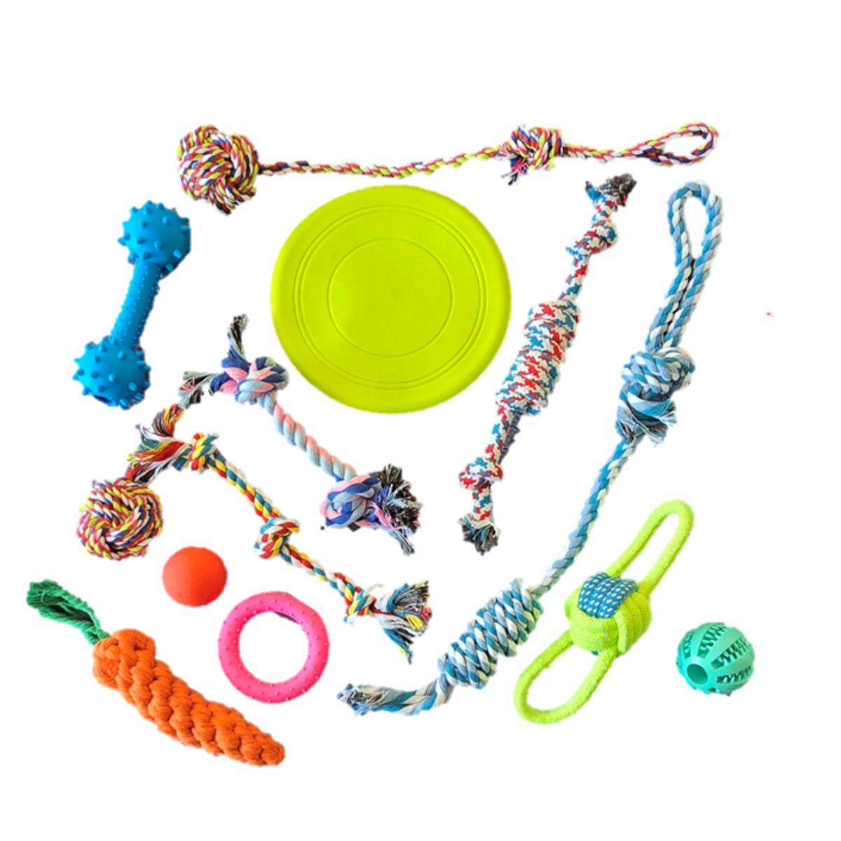 MASCO TODO - Set 13 Juguetes Mascotas Perro pelota dental, Cuerdas, Nudos