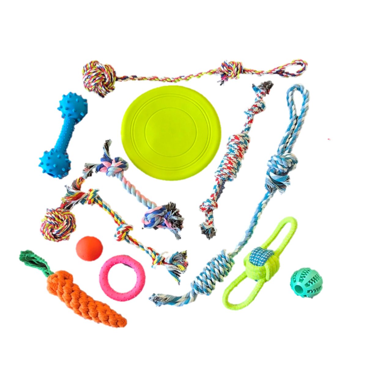 MASCO TODO - Set 13 Juguetes Mascotas Perro pelota dental, Cuerdas, Nudos
