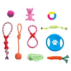 MASCO TODO - Set 10 Juguetes Mascotas Perro Bola, Cuerdas, Nudos