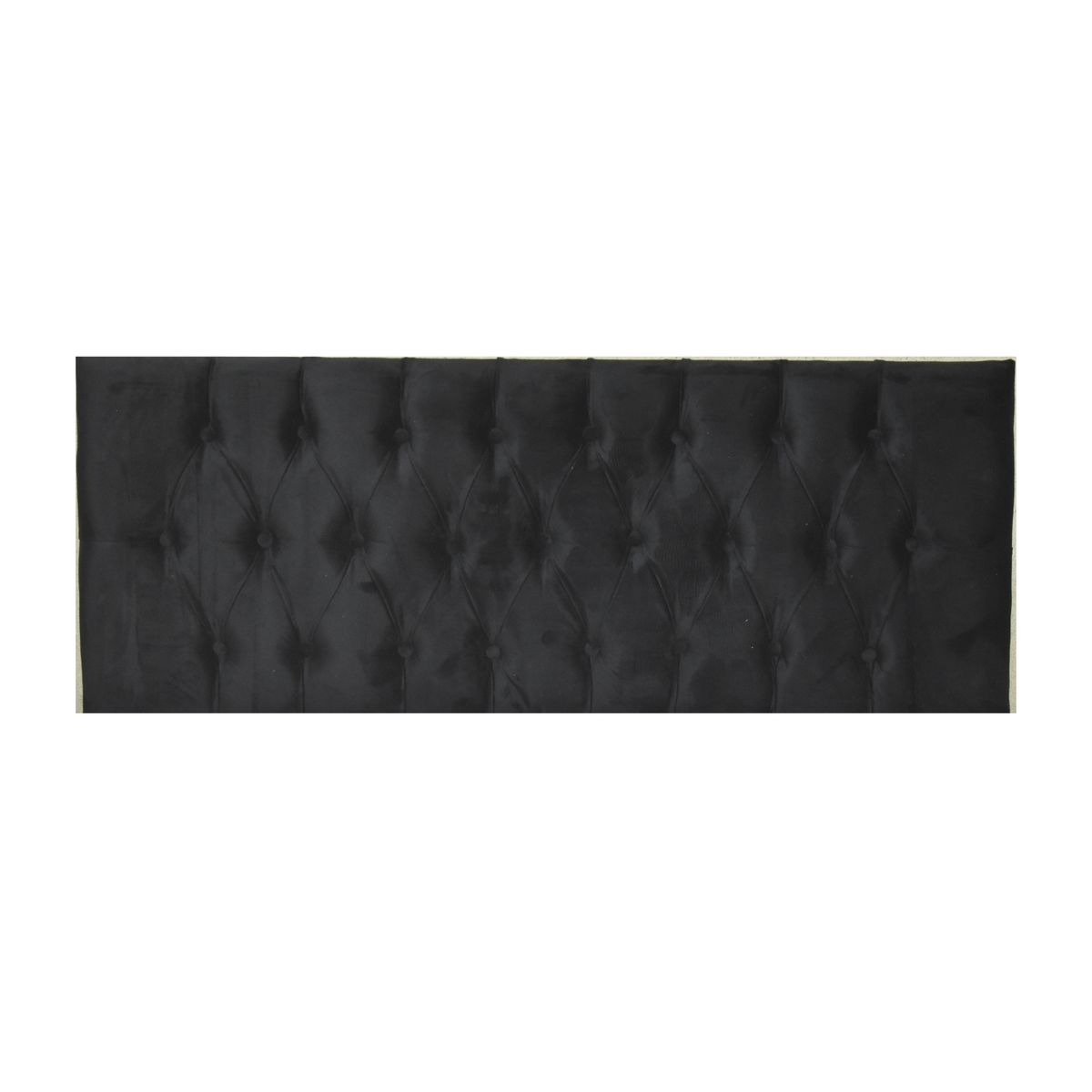 DULCES SUEÑOS - Respaldo Capitone de Camas Súper King Negro Felpa