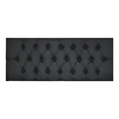 DULCES SUEÑOS - Respaldo Capitone de Camas Súper King Negro Lino