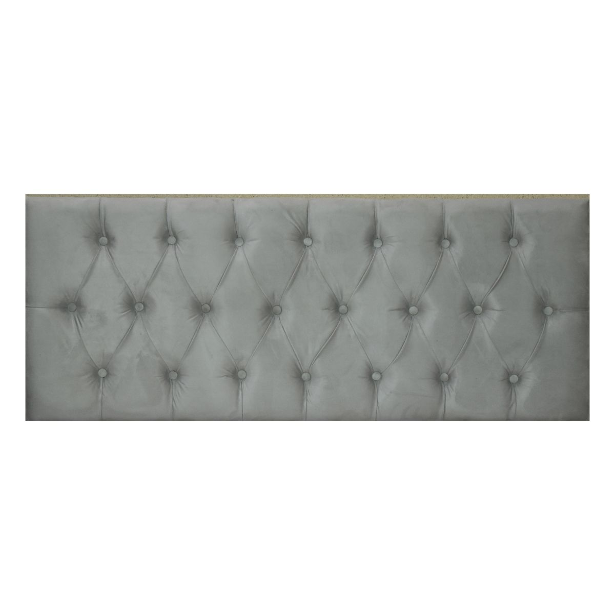 DULCES SUEÑOS - Respaldo Capitone de Camas Súper King Gris claro Felpa