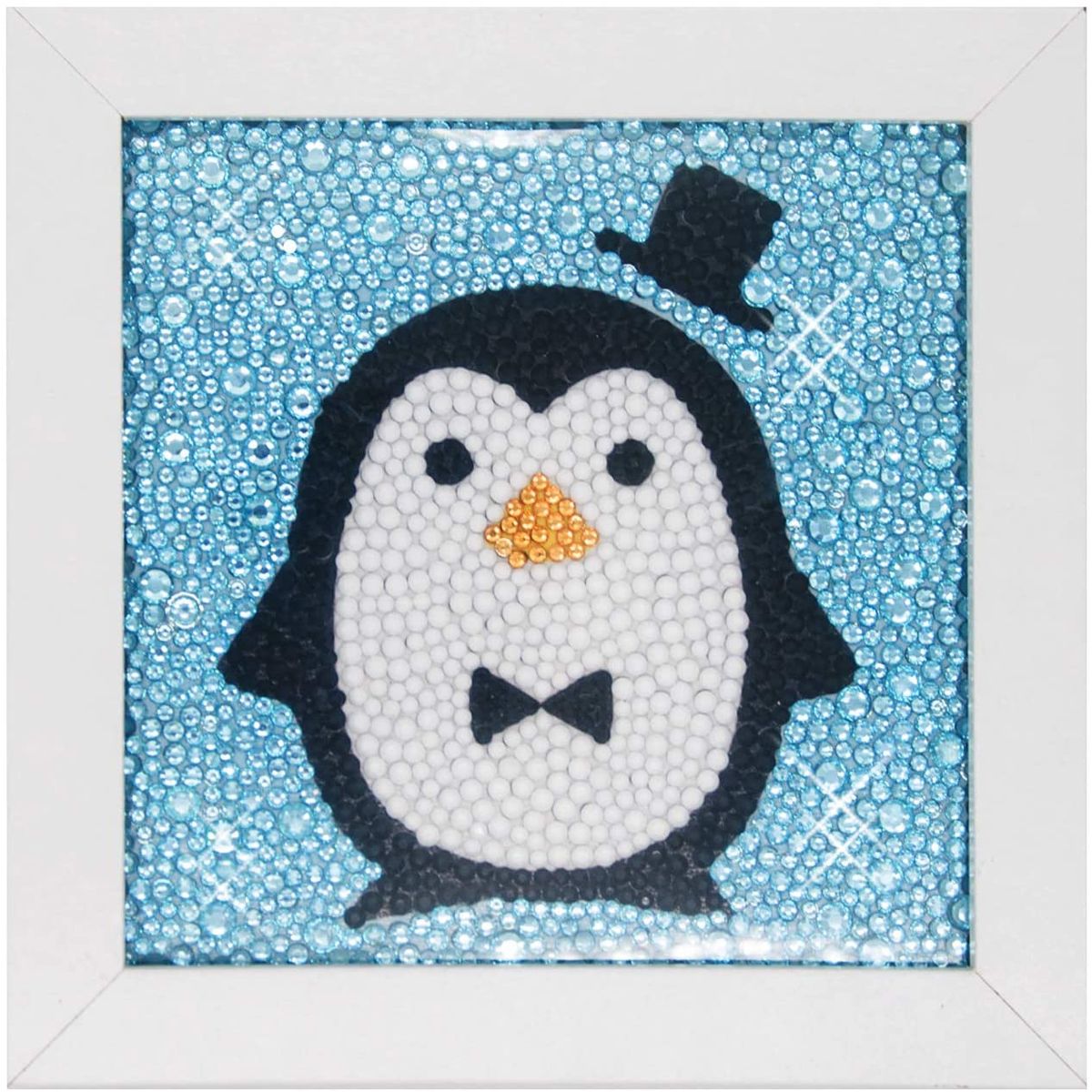 MI ARTE OCIO CONSENTIDO - Pintura diamante Pinguino 15x15 cm INCLUYE MARCO