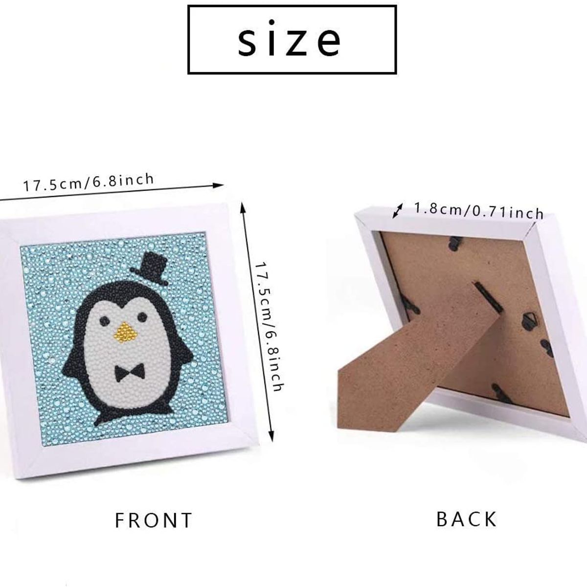 MI ARTE OCIO CONSENTIDO - Pintura diamante Pinguino 15x15 cm INCLUYE MARCO