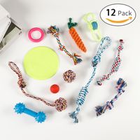 Set 12 Juguetes Mascotas Perro bola, Cuerdas, Nudos, pollo