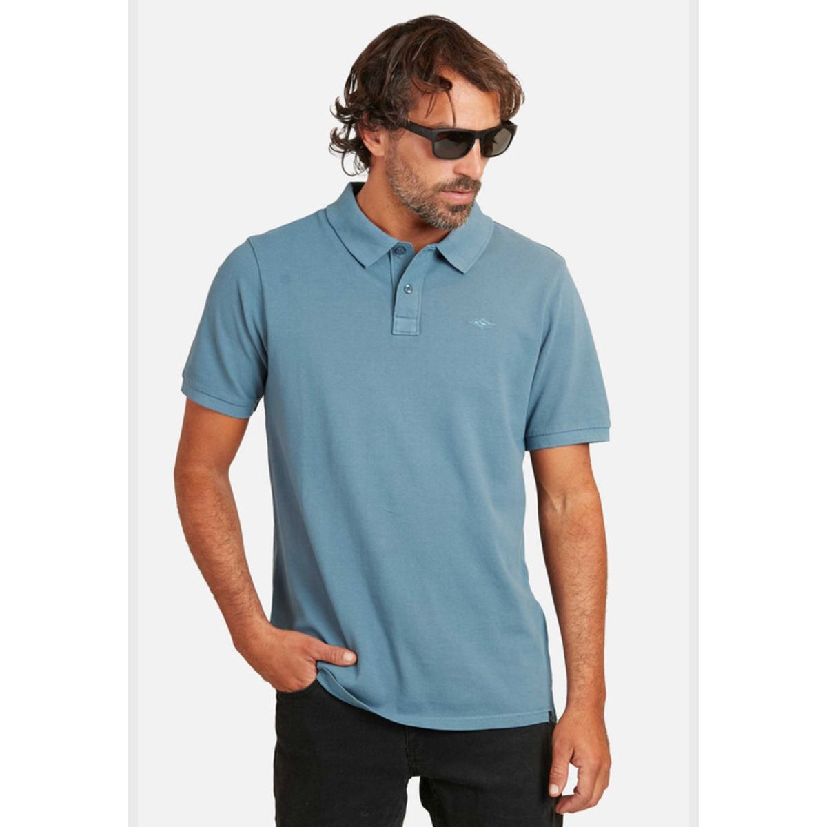 RIP CURL - Polera M/C 6P296 Celeste Hombre Ripcurl