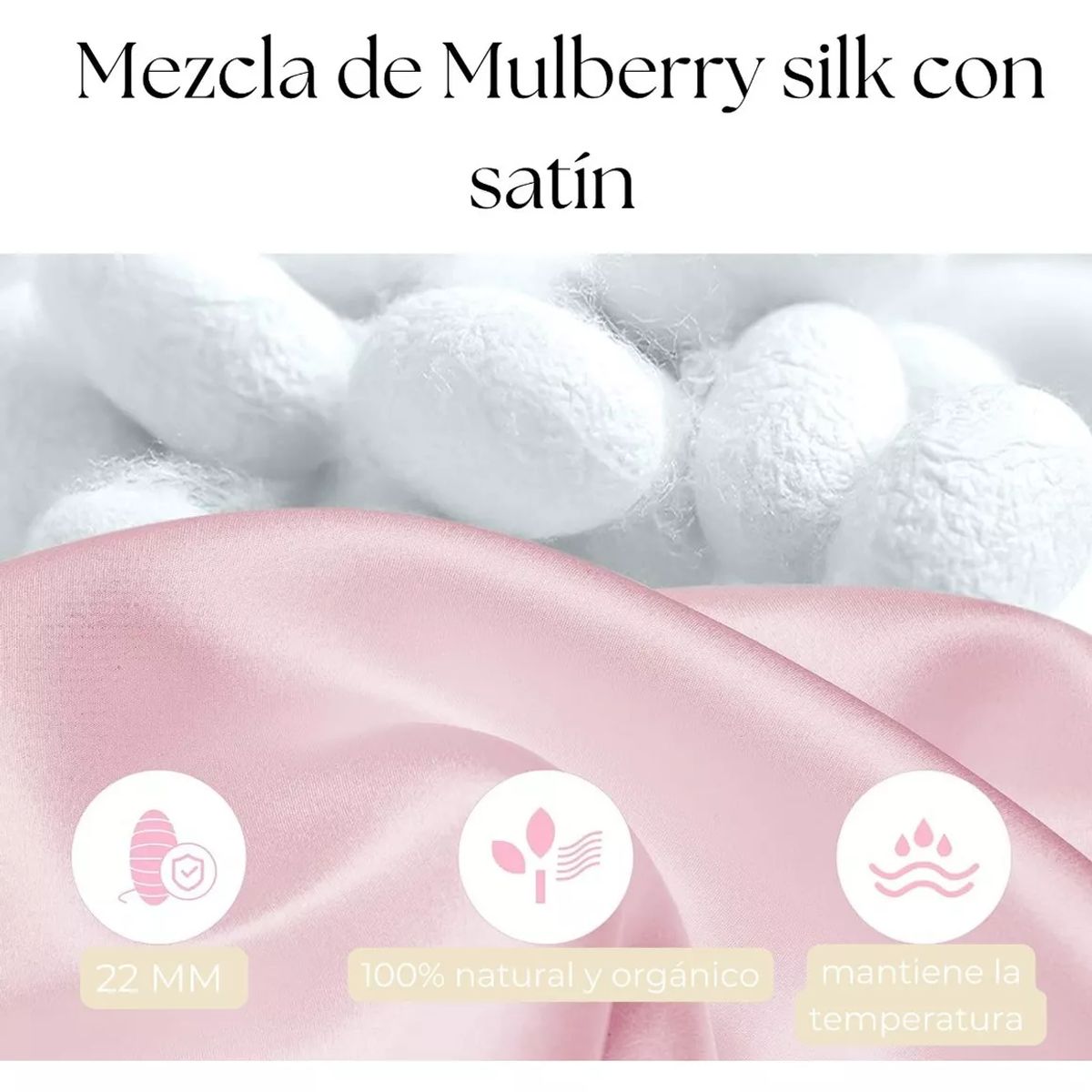 GENERICO - Funda Almohada Satin Saten Seda 1 Unidad 50x66cm Rosa