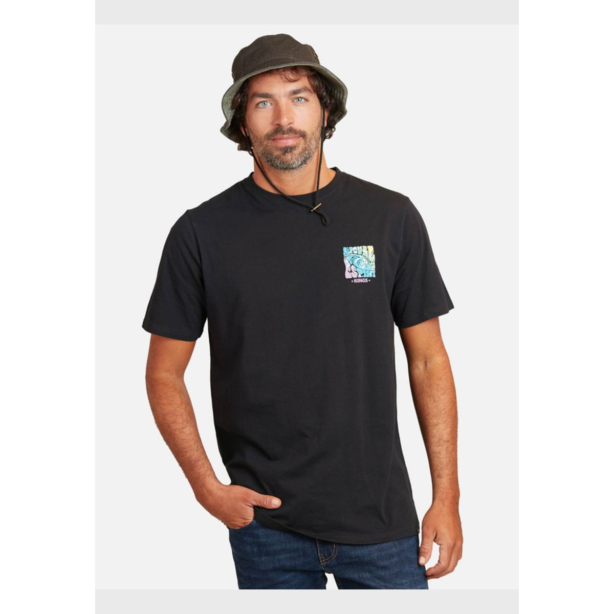 RIP CURL - Polera M/C Ws Dt Fuerteventura Negro Hombre Ripcurl