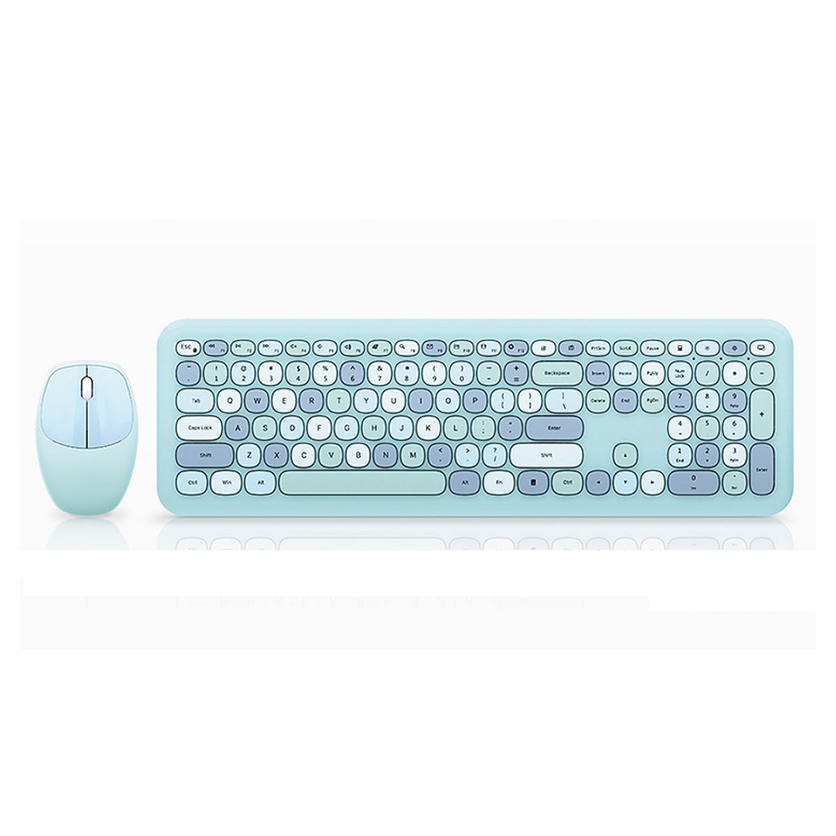 MOFI - Kit Teclado y Mouse Inalámbrico MOFI Azul