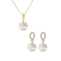 Conjunto Madrid Gold 24K creado con cristales de Swarovski® Aurora Boreal