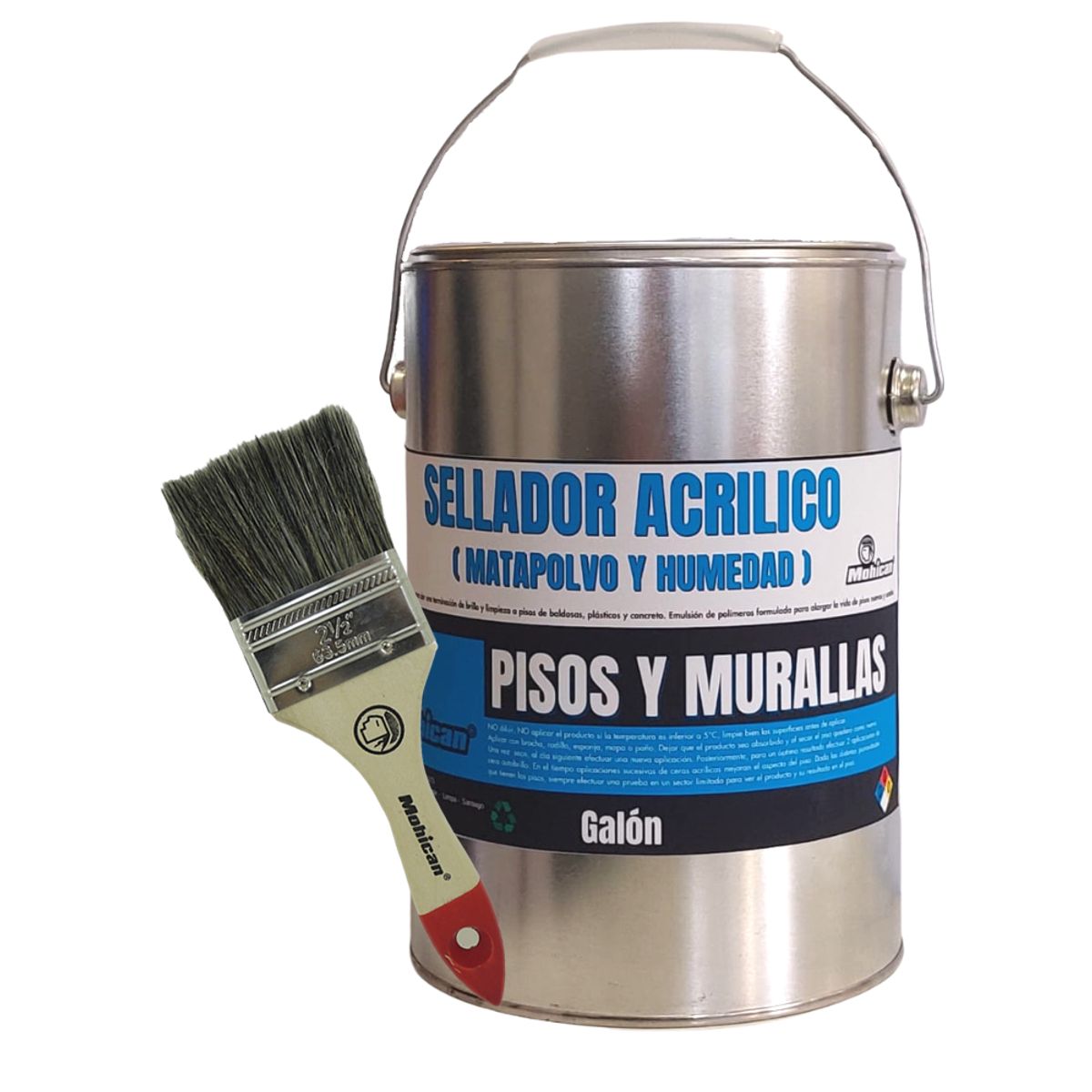 MOHICAN - PROMO SELLADOR ACRILICO PISO Y MURALLA 1 GAL + BROCHA2 1/2''