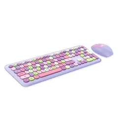 MOFI - Kit Teclado y Mouse Inalámbrico Morado