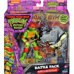 TORTUGAS NINJA - Las Pack 2 Figuras Raphael VS Rocksteady