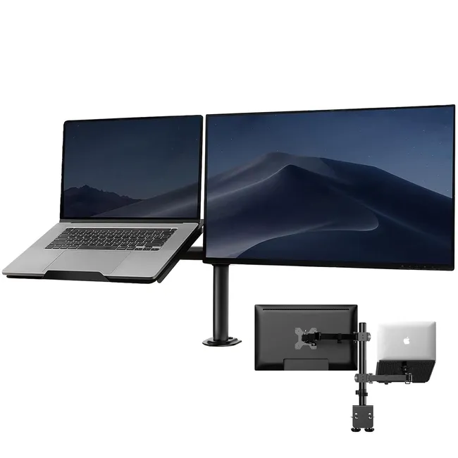 LINKON - Soporte Brazo Doble Para Monitor Notebook Linkon Escritorio