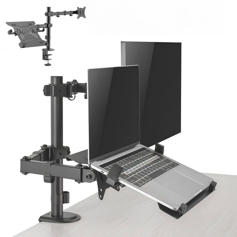 LINKON - Soporte Brazo Doble Para Monitor Notebook Linkon Escritorio