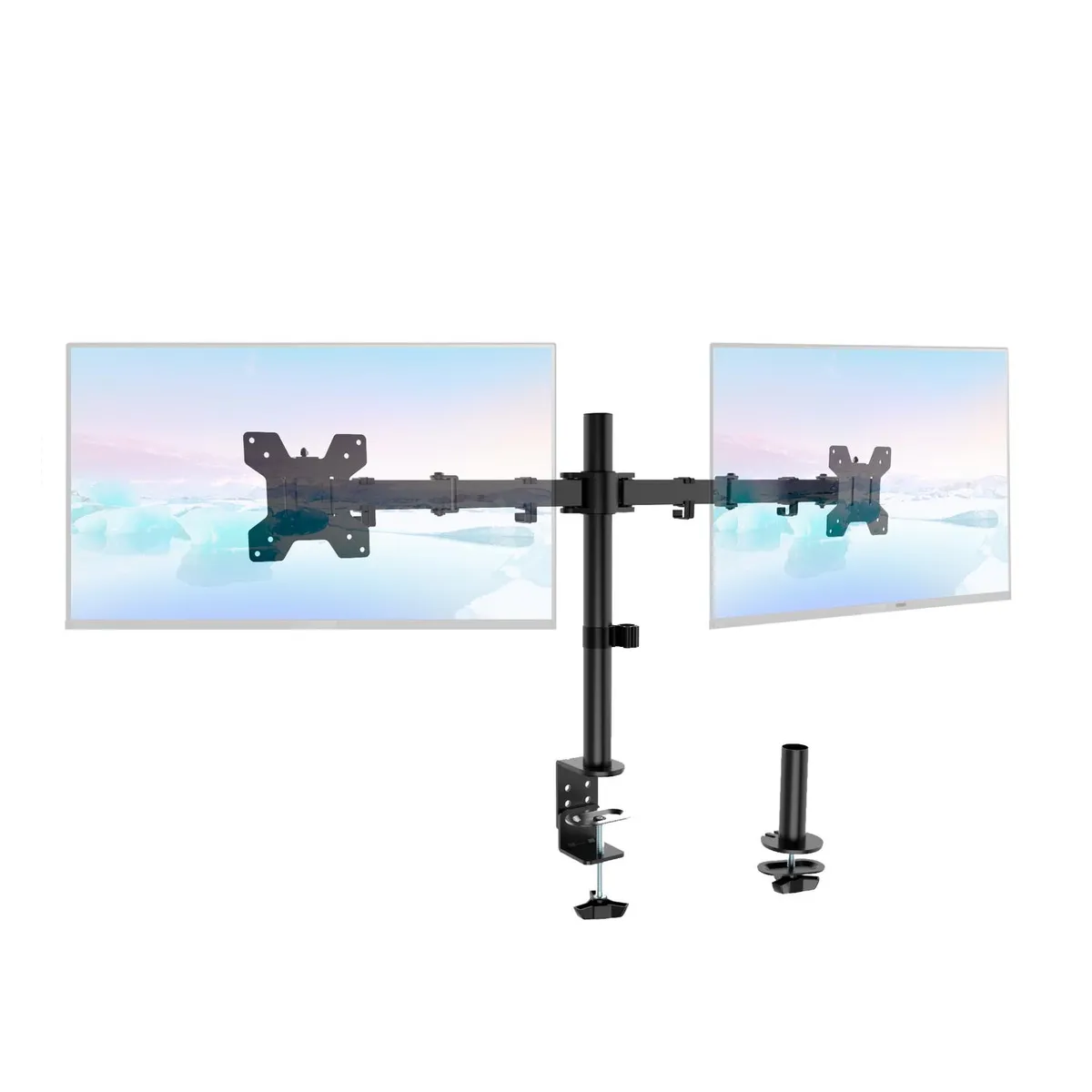 LINKON - Brazo Soporte Doble Para 2 Monitores Linkon Base Escritorio