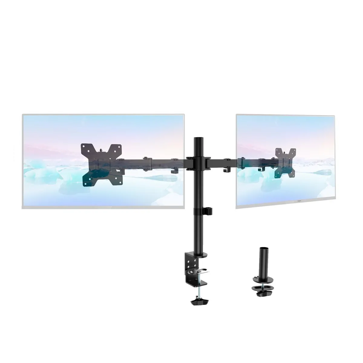 LINKON - Brazo Soporte Doble Para 2 Monitores Linkon Base Escritorio