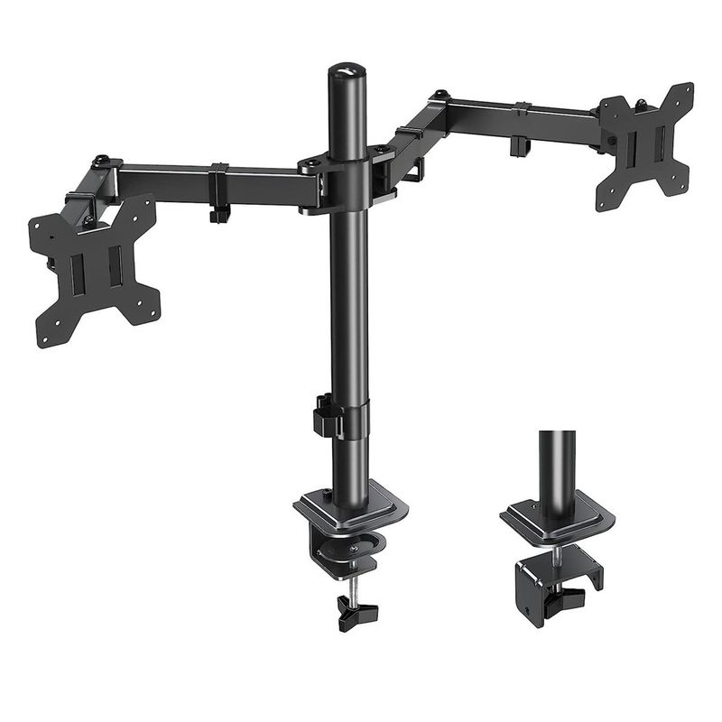 LINKON - Brazo Soporte Doble Para 2 Monitores Linkon Base Escritorio