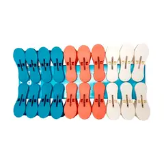 GENERICO - Set 20 Pinzas Para Colgar Ropa Color Variado