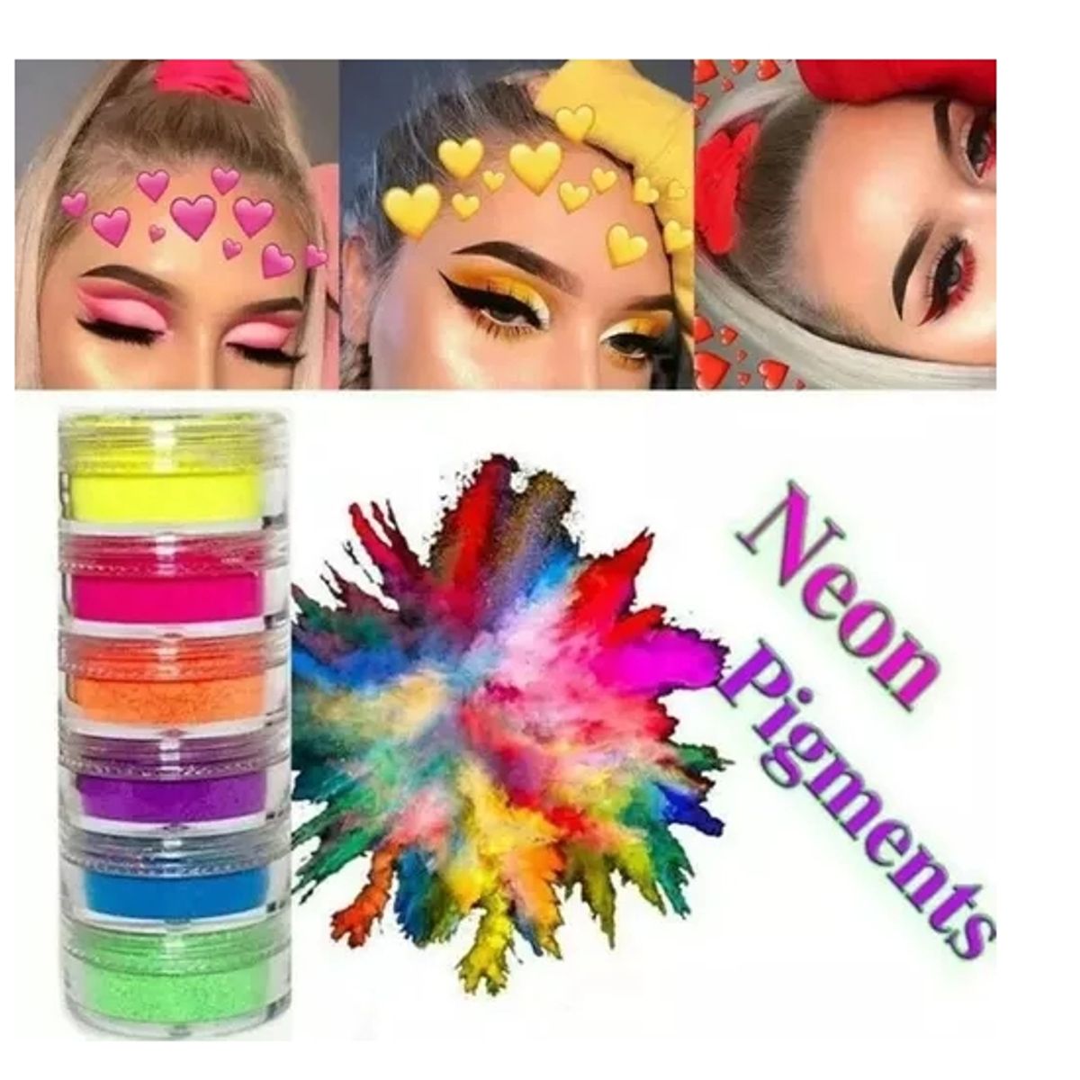 GENERICO - Torre De 6 Pigmentos Neón Para Maquillaje Y Uñas