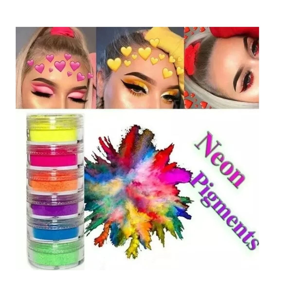 GENERICO - Torre De 6 Pigmentos Neón Para Maquillaje Y Uñas