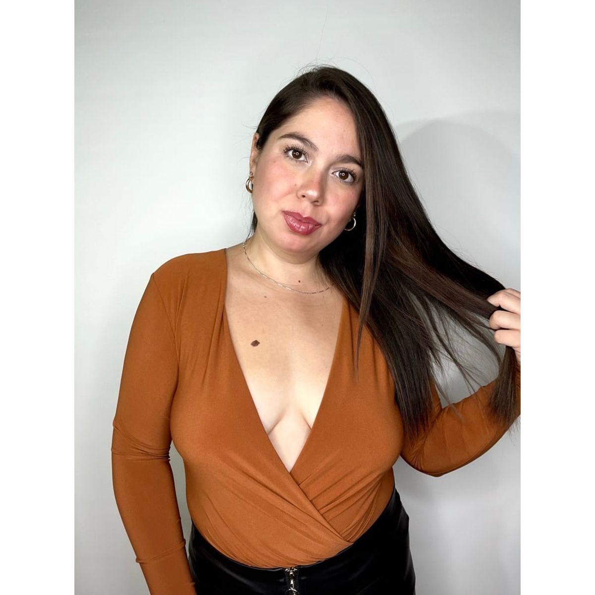 GENERICO - Body Mujer Escote Cruzado Manga Larga