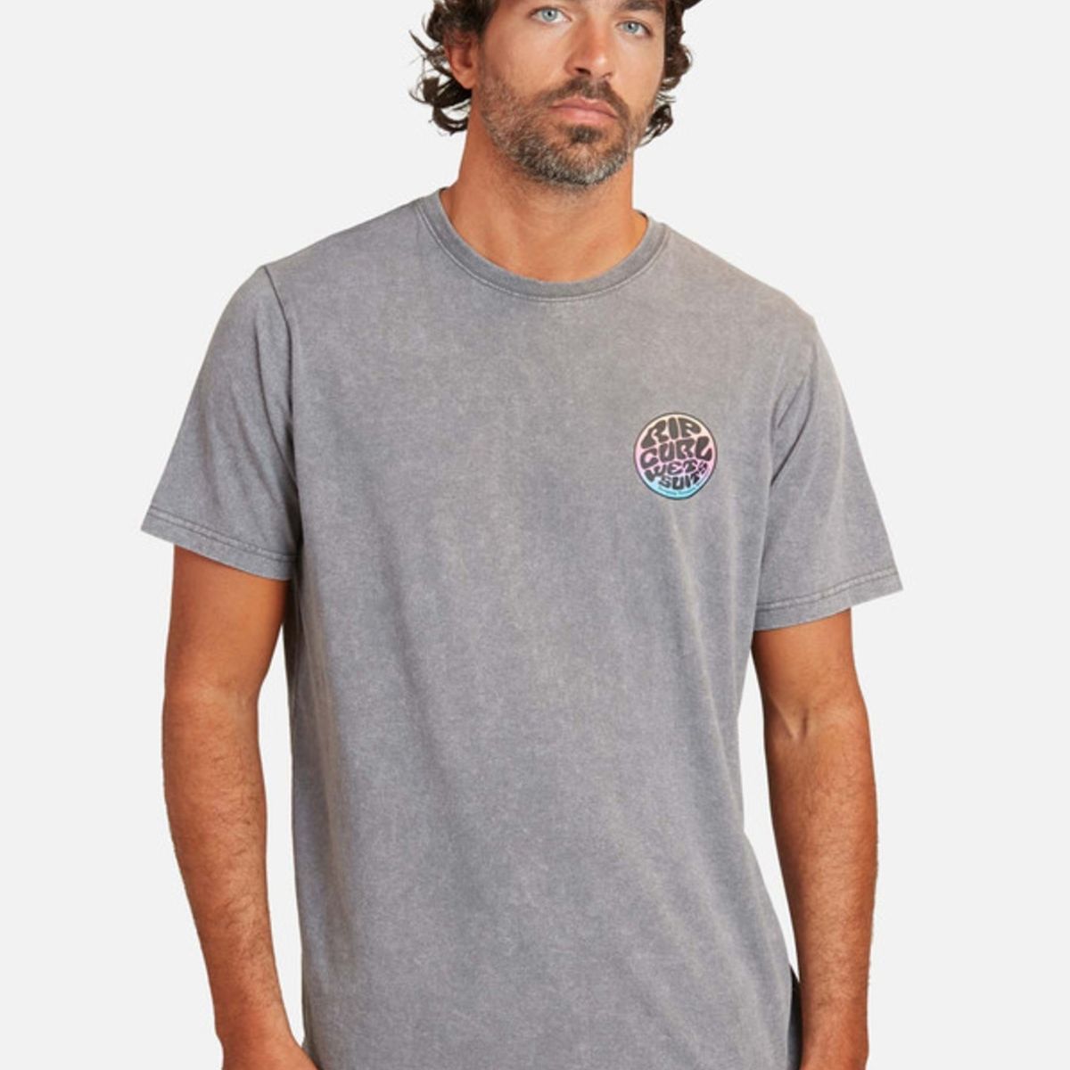 RIP CURL - Polera M/C Wettie Acid Gris Hombre Ripcurl