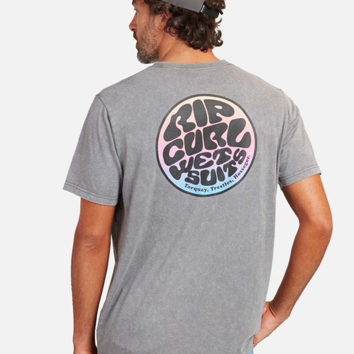 RIP CURL - Polera M/C Wettie Acid Gris Hombre Ripcurl