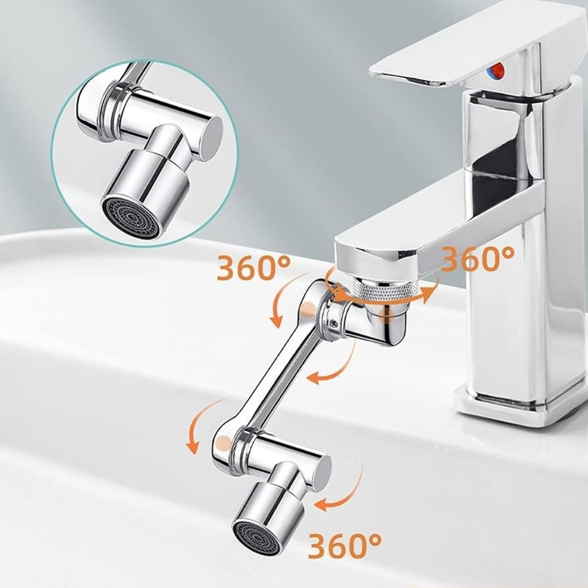 GENERICO - Grifo LLave Cocina Giratoria 1080° Aaptador Para LLave