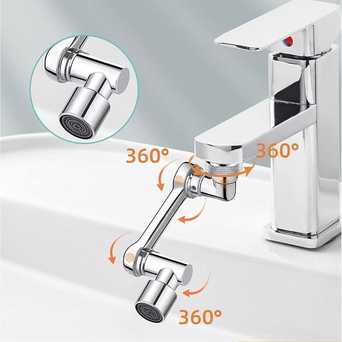 GENERICO - Grifo LLave Cocina Giratoria 1080° Aaptador Para LLave