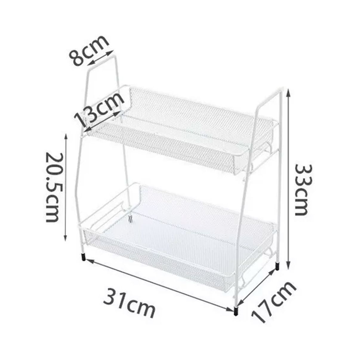 GENERICO - Estante Organizador Para Baño o Cocina 31x17x33cm Blanco