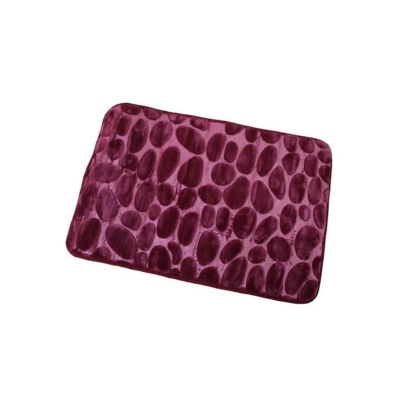 GENERICO - Alfombra De Baño Absorbente Suave Piedras Burdeo