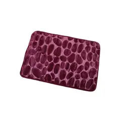 GENERICO - Alfombra De Baño Absorbente Suave Piedras Burdeo