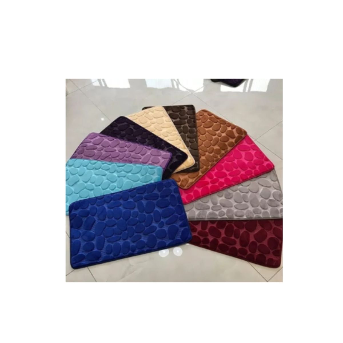 GENERICO - Alfombra De Baño Absorbente Suave Piedras Burdeo