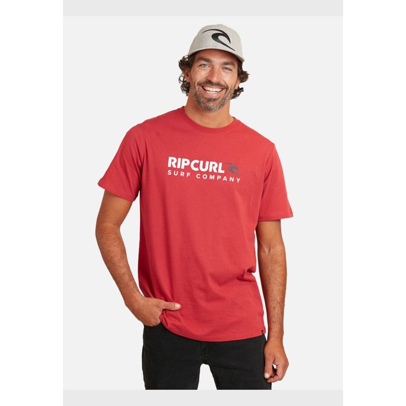 RIP CURL - Polera M/C After Shock Rashie Front Rojo Hombre Ripcurl