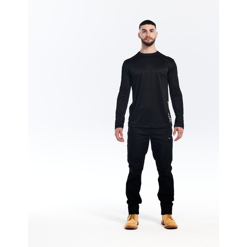 CAT - Polera Manga Larga Hombre Coolmax L/S Tee Negro CAT