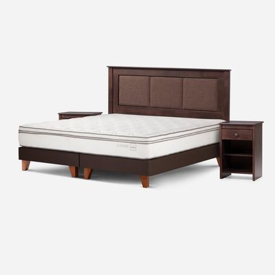 Imagen 2 del producto Cama Classique+ 2 Plazas + Respaldo Rachel y Velador Ferrara