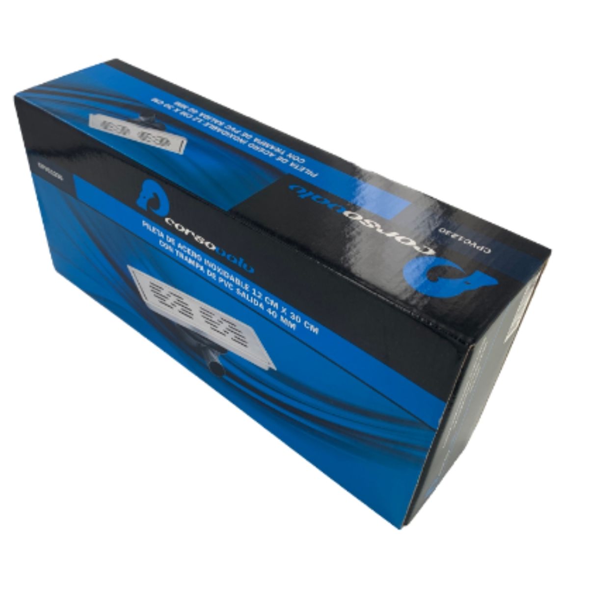 GENERICO - PILETA AC INOX RECTANGULAR 12X30 TRAMPA PVC 40MM